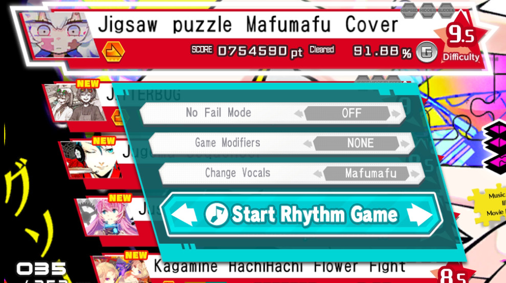 Jigsaw Puzzle Mafumafu Vocals [Hatsune Miku Project DIVA Mega Mix+] [Mods]
