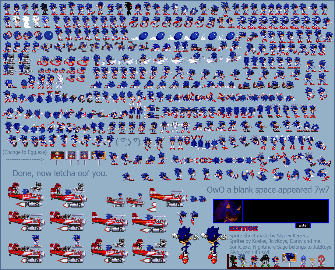 SONIC.EXE sprites for 3 minutes and 55 seconds 