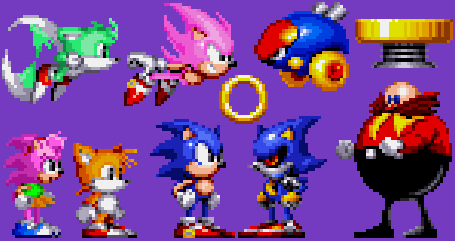 Majin Sonic mania sprite style 