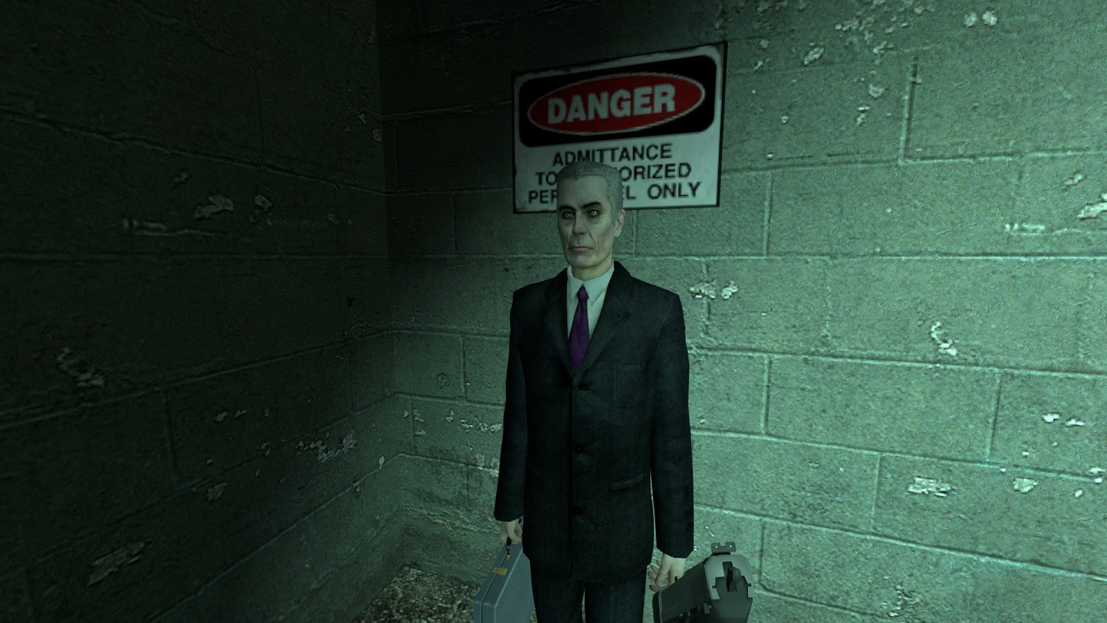 Grey Haired G-man with Black suit [Half-Life 2] [Mods]