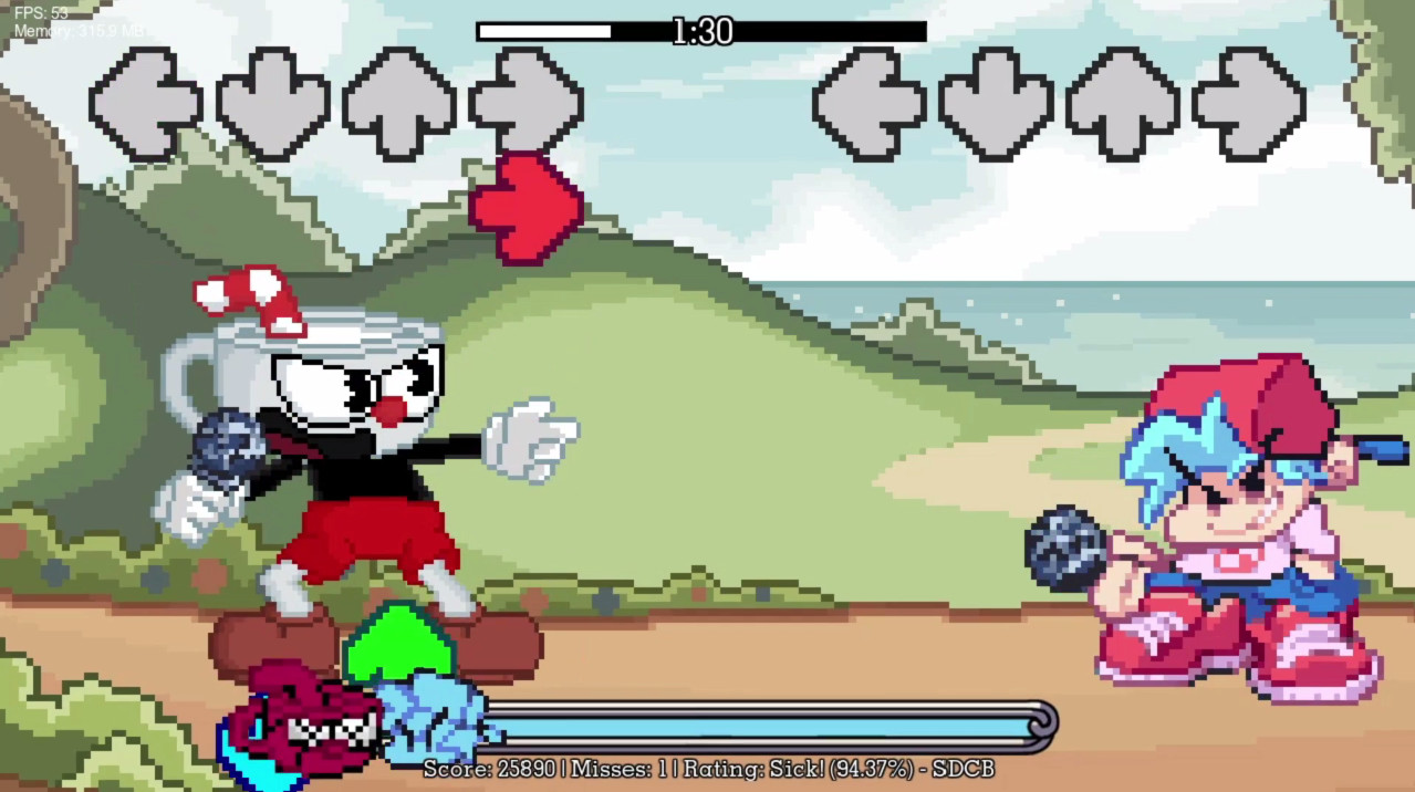 Indie Cross: Cuphead&Devil [Colored icons] [Friday Night Funkin'] [Mods]