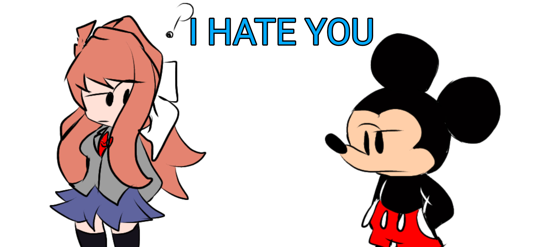 I Hate You Cover Monika VS Mickey Mouse