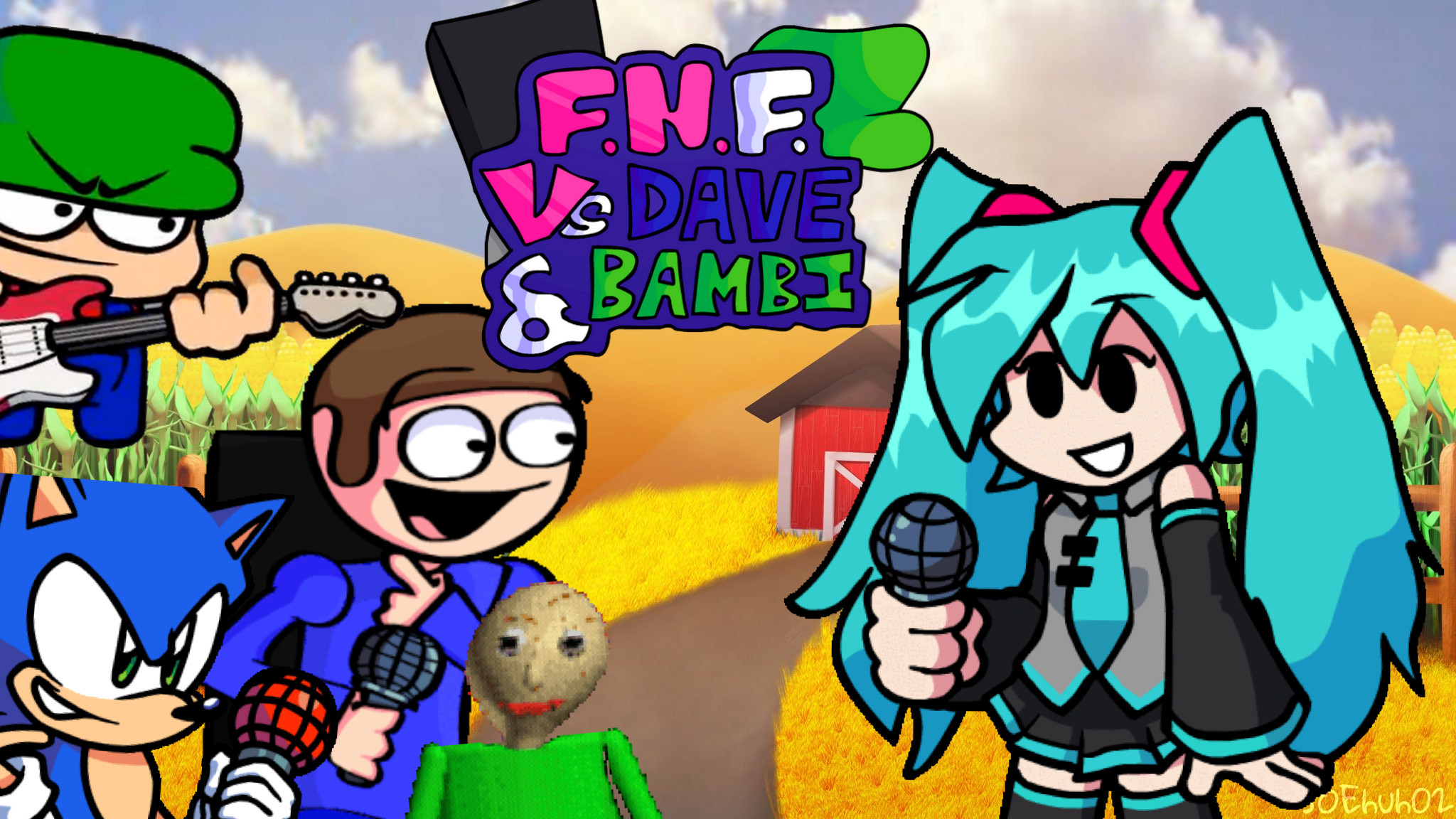 Miku vs Dave and Bambi plus sonic and balder