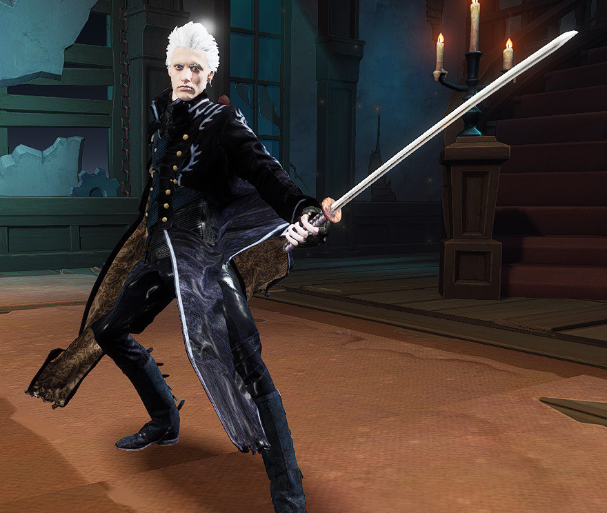 New Young Vergil DMC3 on V in Devil May Cry 5 Gameplay Costume