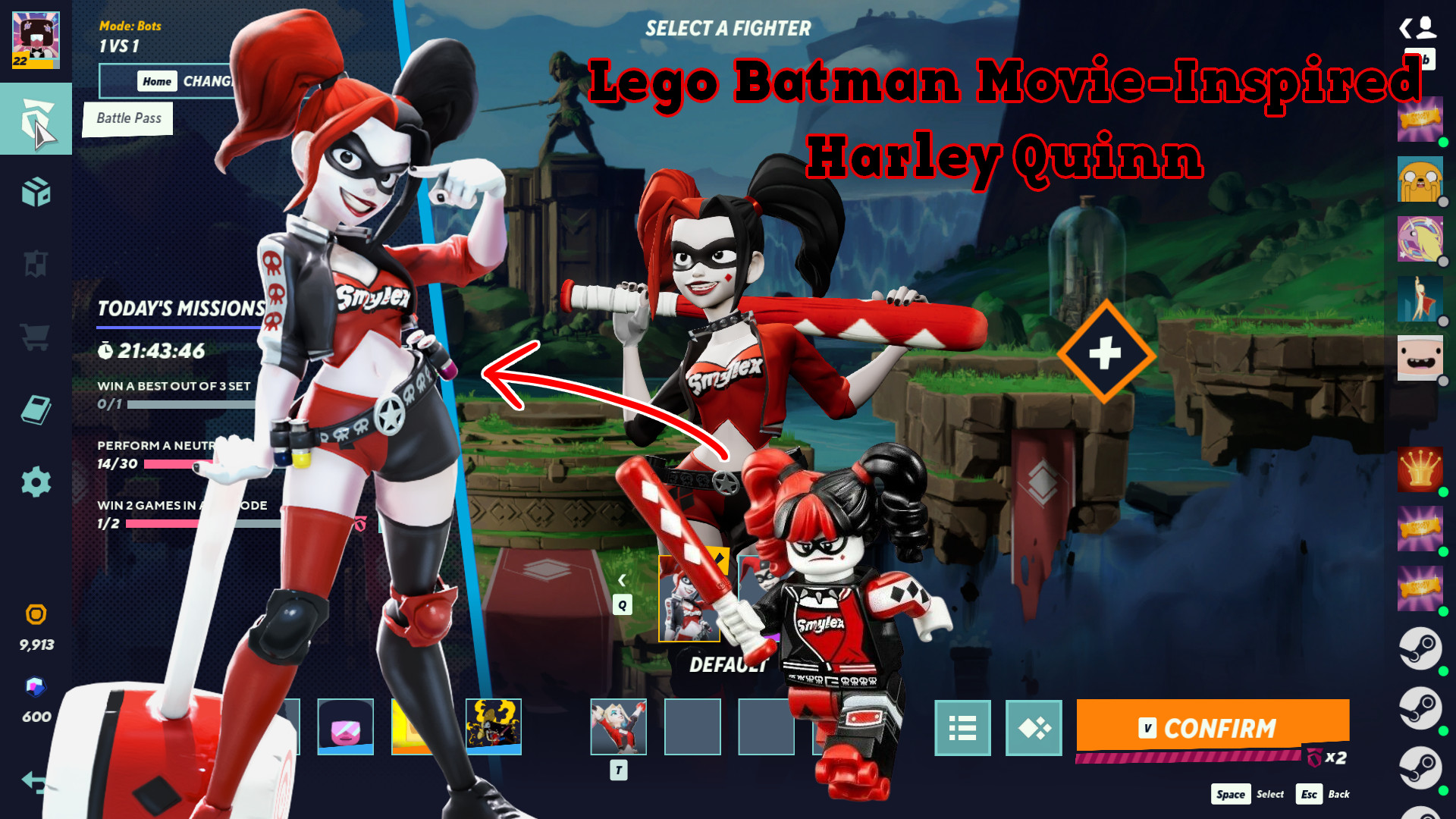 LEGO Batman Movie-Inspired Harley Quinn [MultiVersus] [Mods]