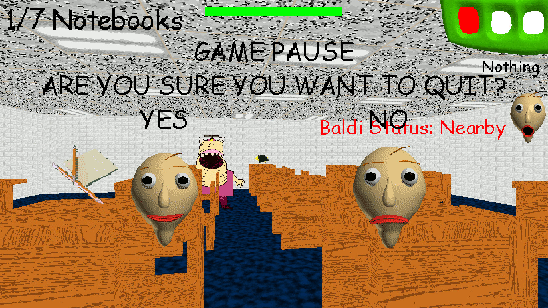 Baldi's Basics, Game Rules / Baldi x The Principal Of The Thing -, Note