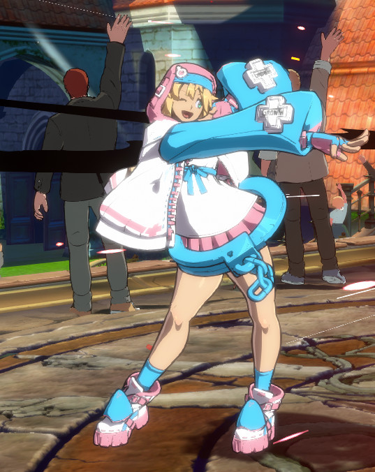 Not sure if this has been posted! If you use this color scheme for Bridget,  certain attacks will make trans flags! : r/Guiltygear