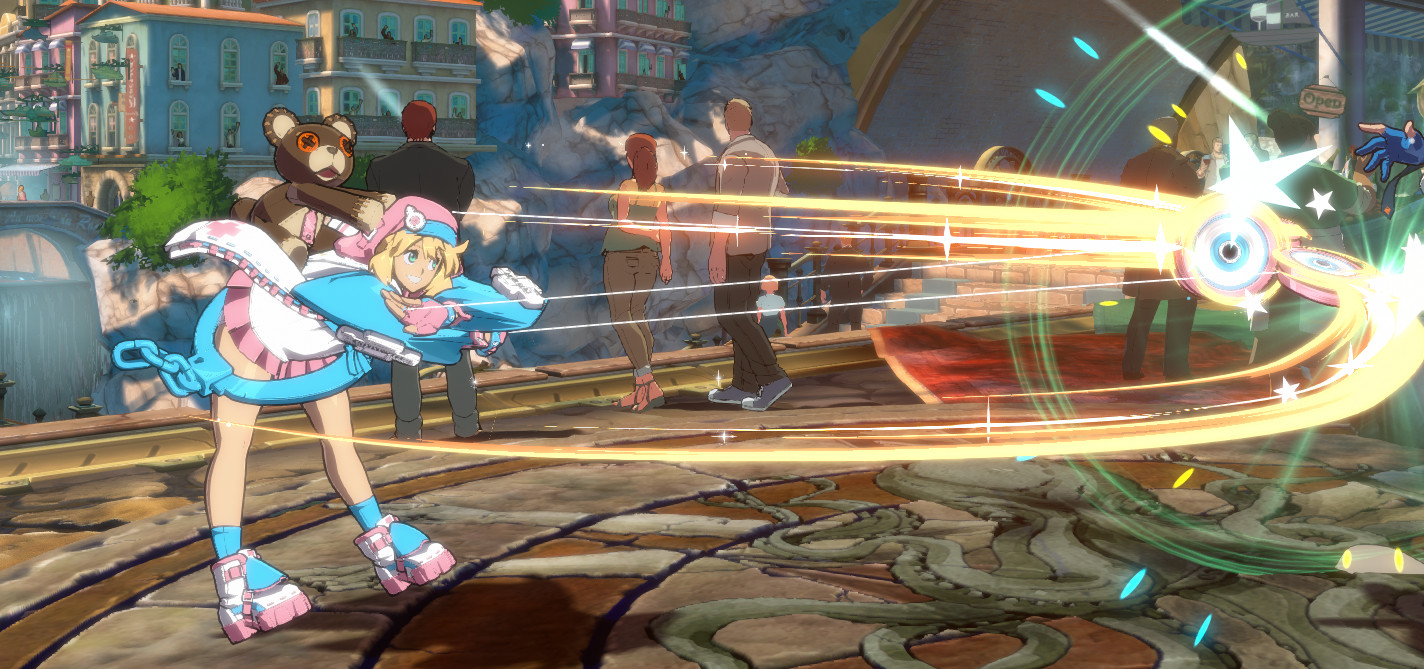 Not sure if this has been posted! If you use this color scheme for Bridget,  certain attacks will make trans flags! : r/Guiltygear