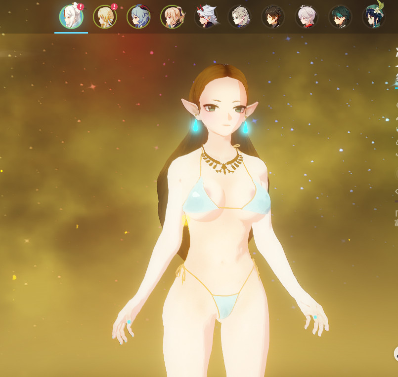 Ningguang as Princess Zelda swimsuit