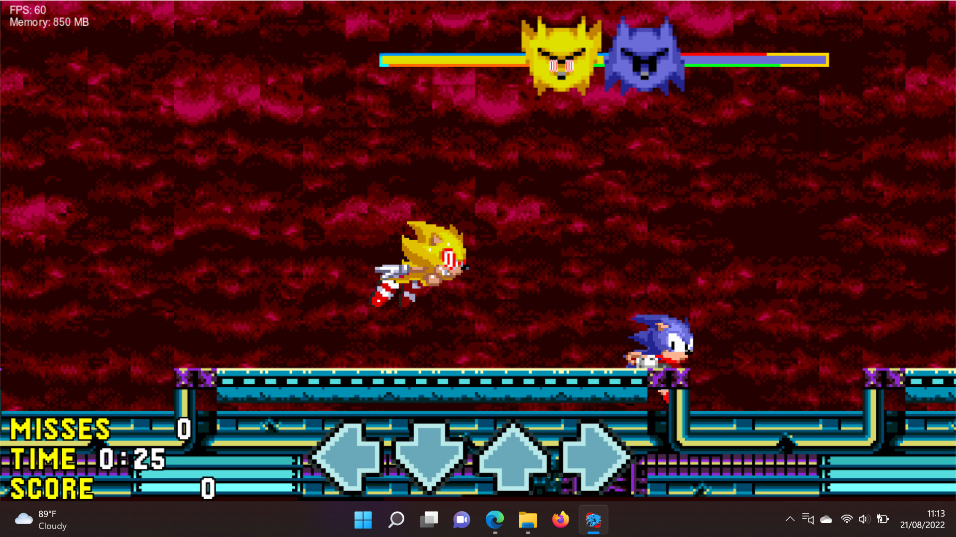 Sonic.EXE Over Fleetway Sonic [Friday Night Funkin'] [Mods]