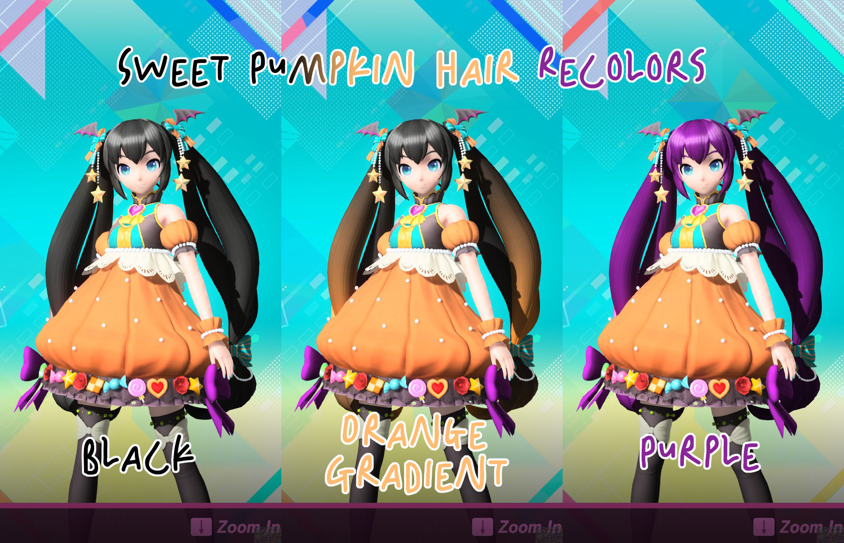 Sweet Pumpkin Hair Recolors Mod for Hatsune Miku: Project DIVA