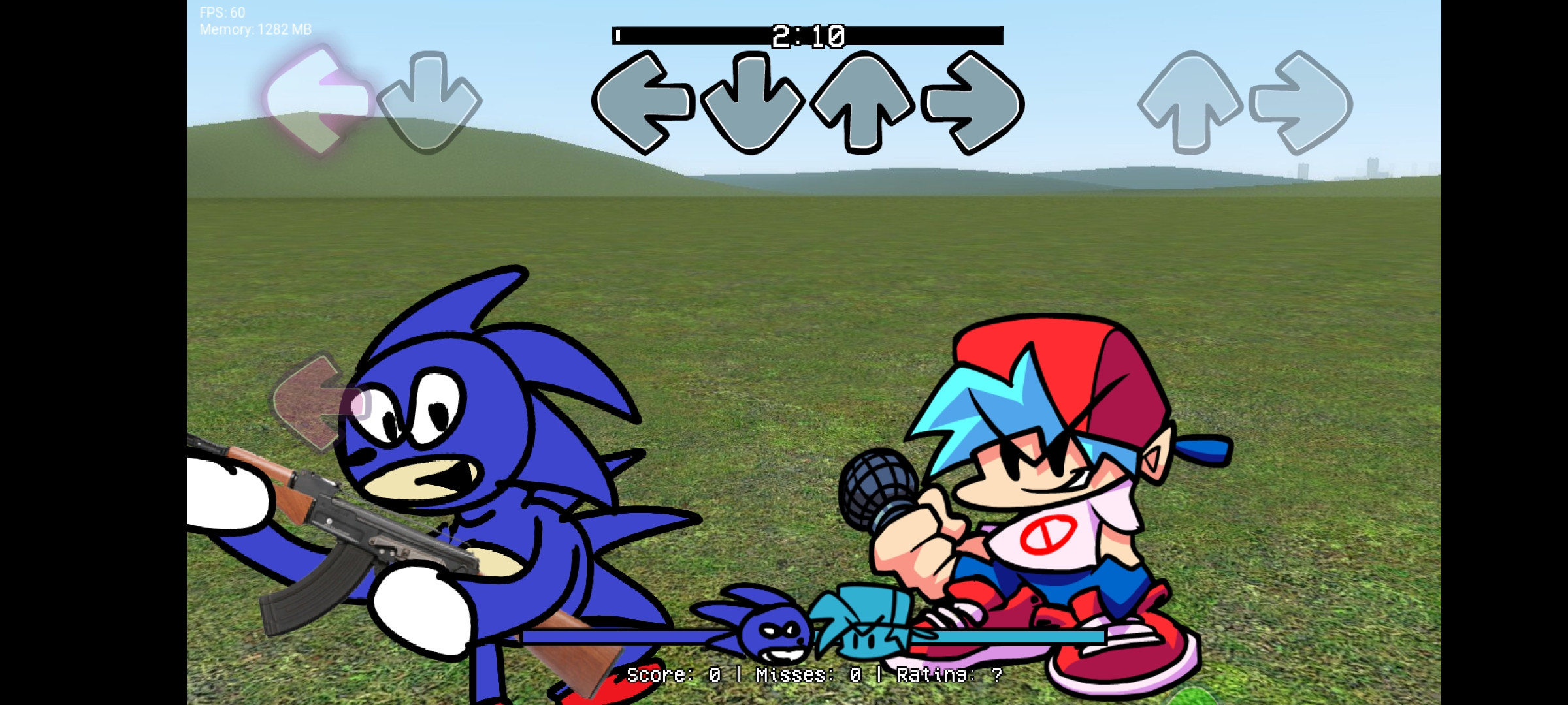 Sanic  hedeghog in FNF (my version)
