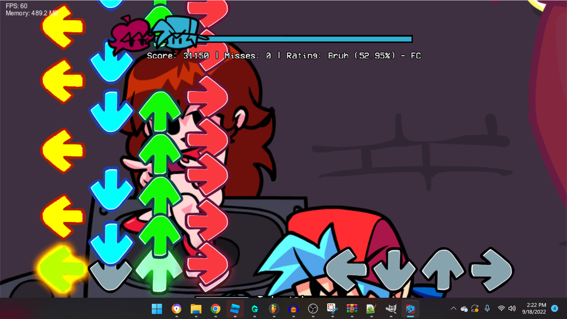 Friday Night Funkin' but i spammed 1234 in Chart