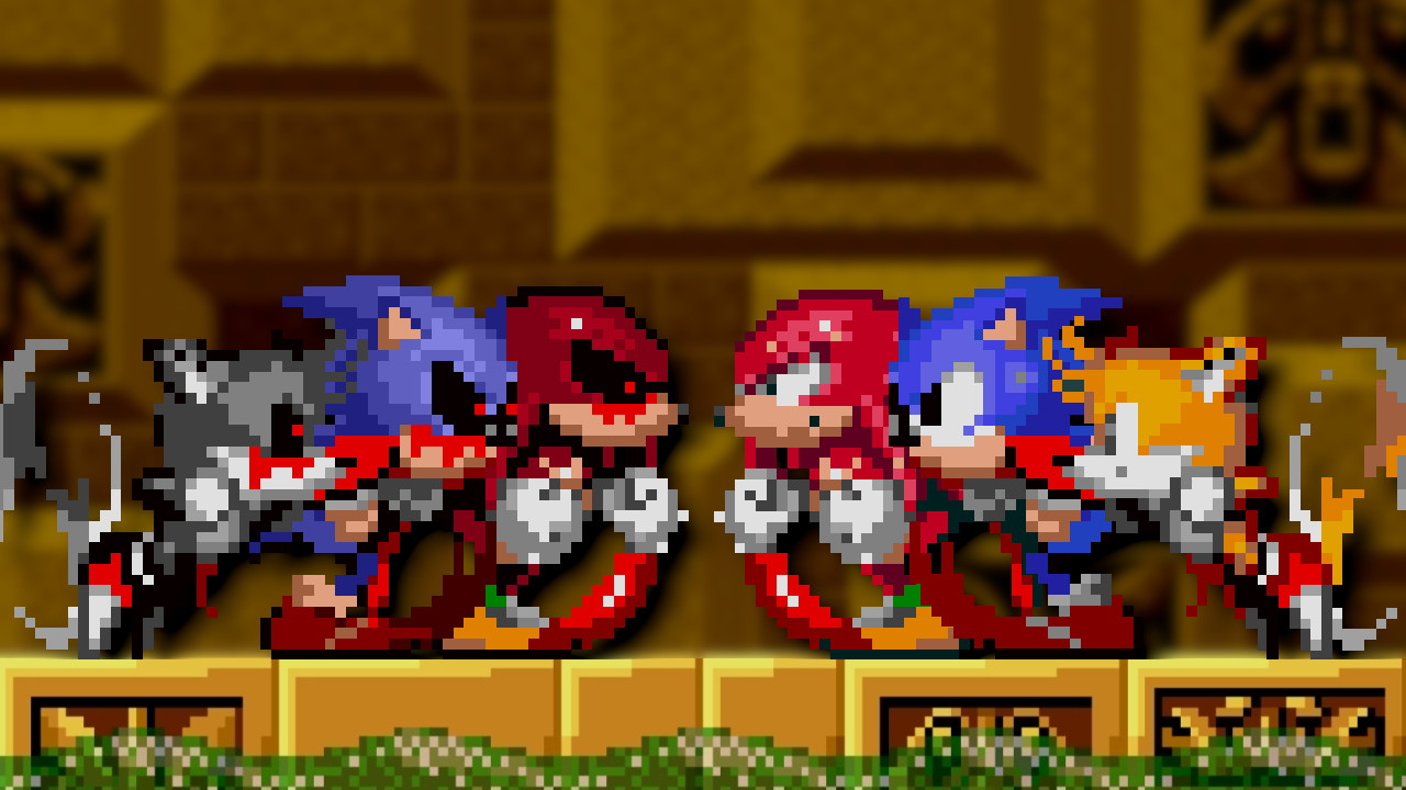 Sonic vs Knuckles vs Super Sonic vs Sonic Exe