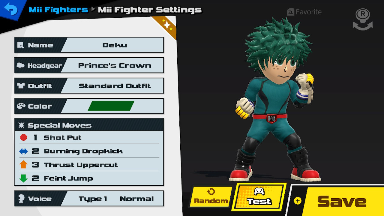 Deku Mii Brawler [Super Smash Bros. Ultimate] [Mods]