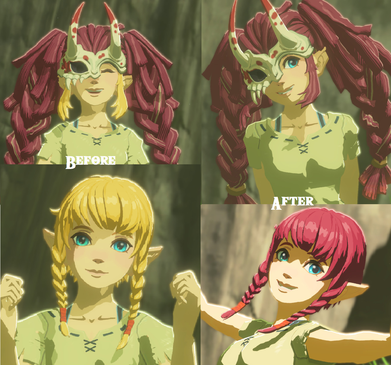 [Linkle 3.0] Hair & Eye Colour Options [The Legend of Zelda: Breath of ...