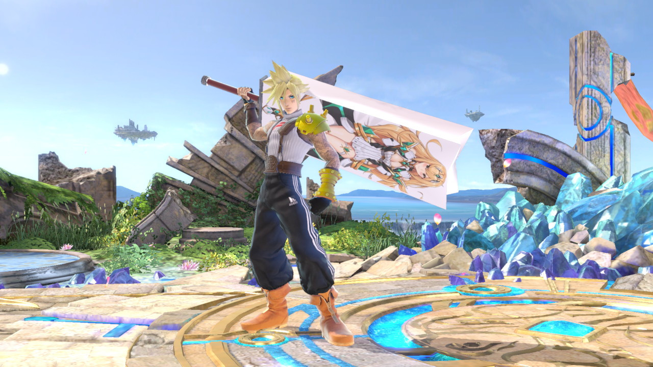 Mythra body pillow replaces buster sword [Super Smash Bros. Ultimate