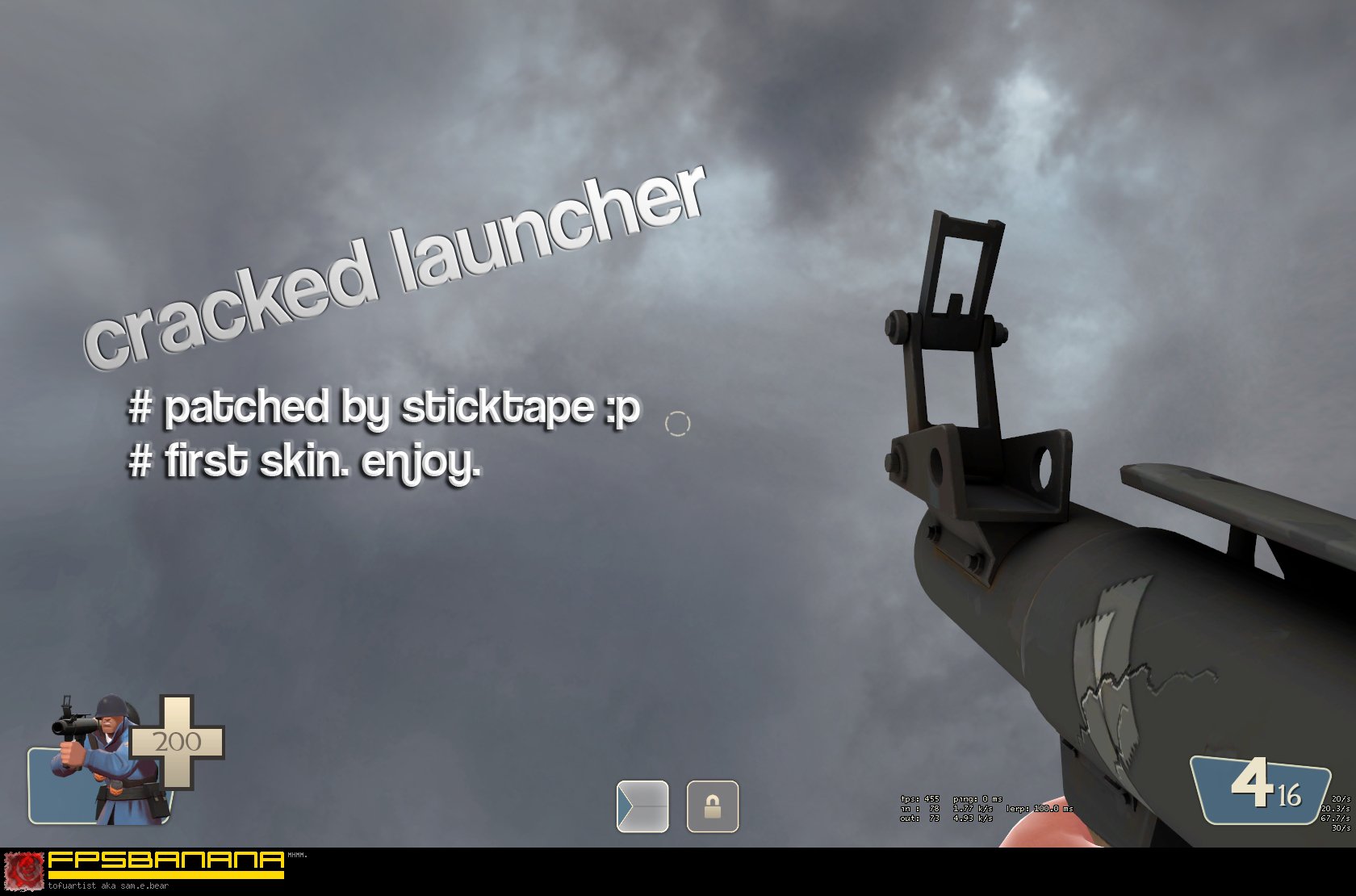 Cracked Launcher Taped