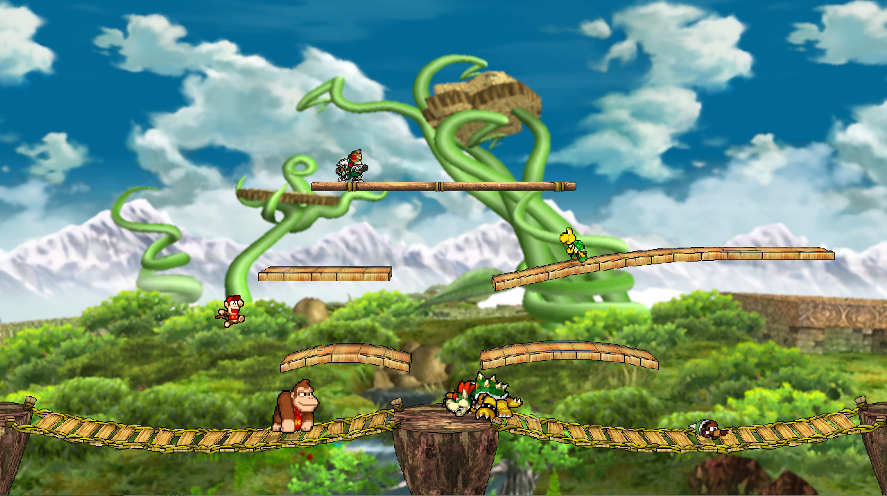 rumble-falls-donkey-kong-jungle-beat-mod-for-super-smash-bros