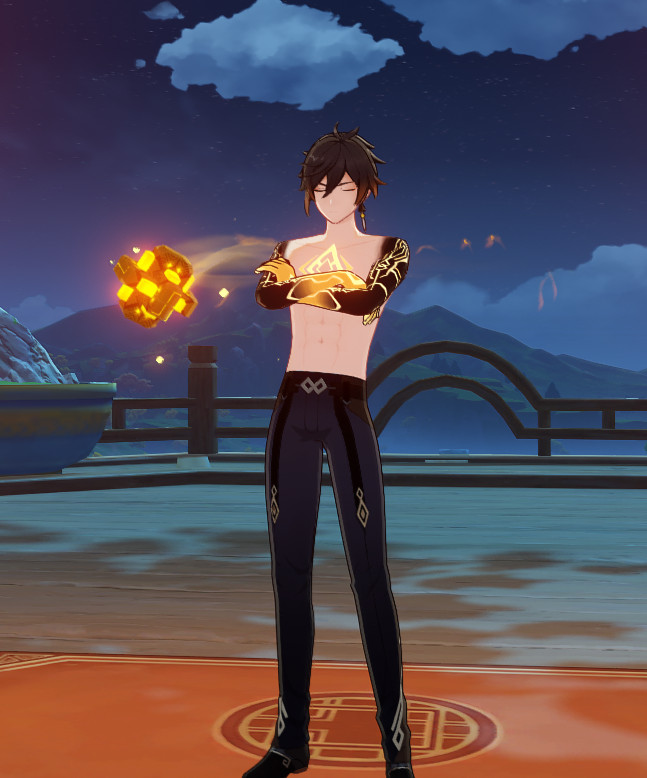 Zhongli Shirtless Toggle [Genshin Impact] [Mods]
