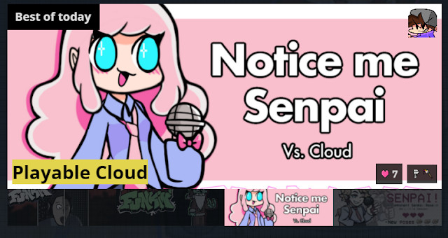 Friday Night Funkin: Notice Me Senpai (vs Cloud) [Friday Night Funkin'] [ Mods]