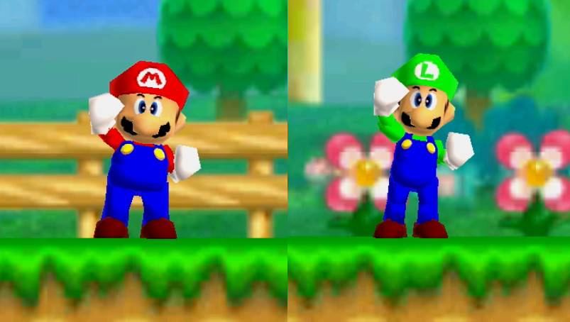 SM64 Mario and SM64 Luigi in NSMB2 [New Super Mario Bros. 2] [Mods]