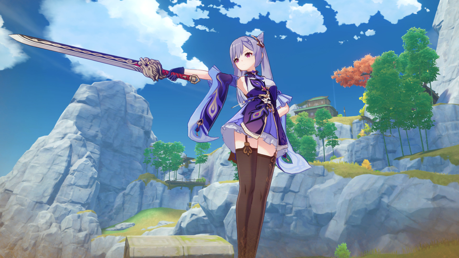 Keqing Thigh High and Garter Belt