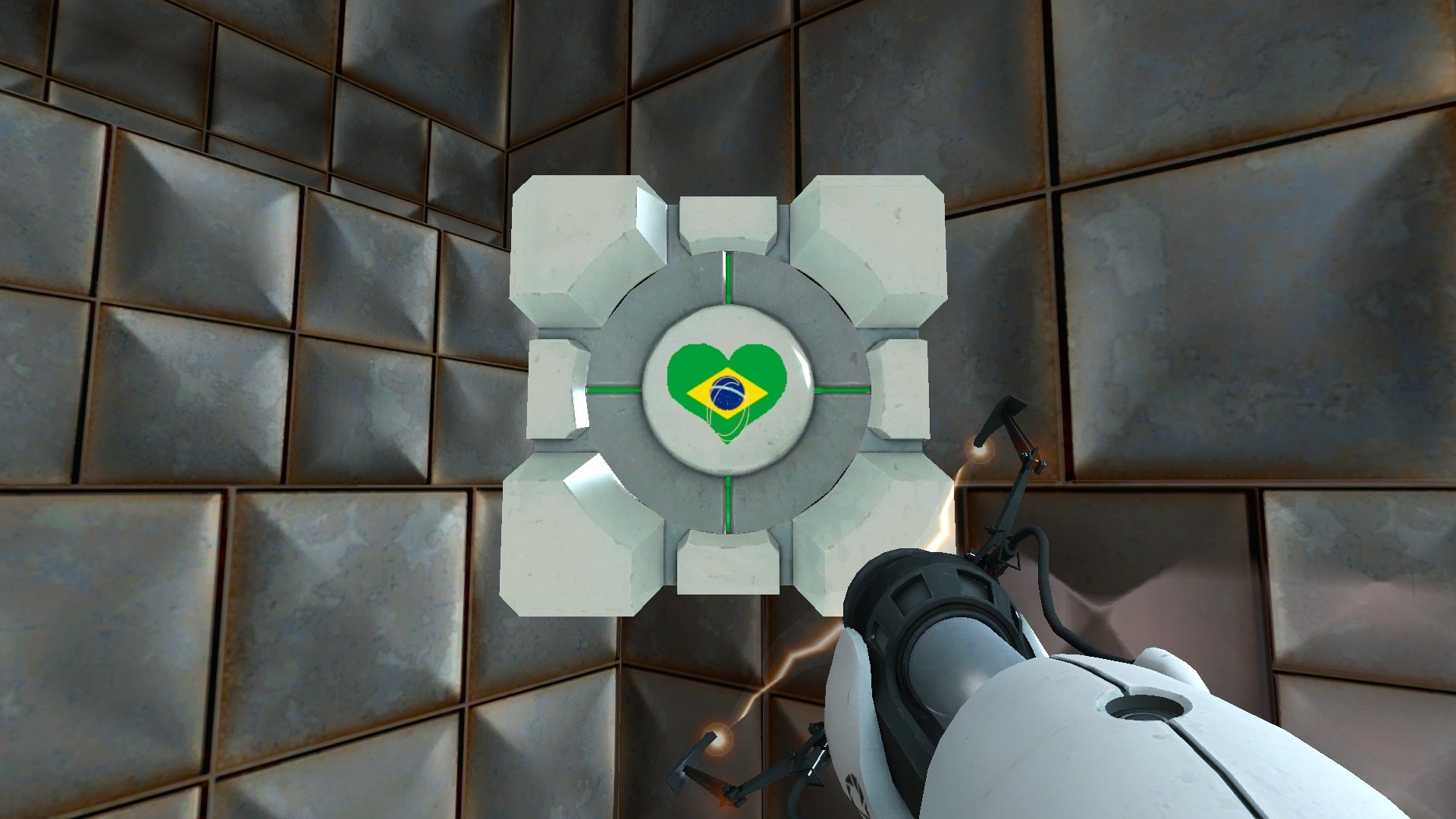 Brazil Flag Companion Cube [Portal] [Mods]