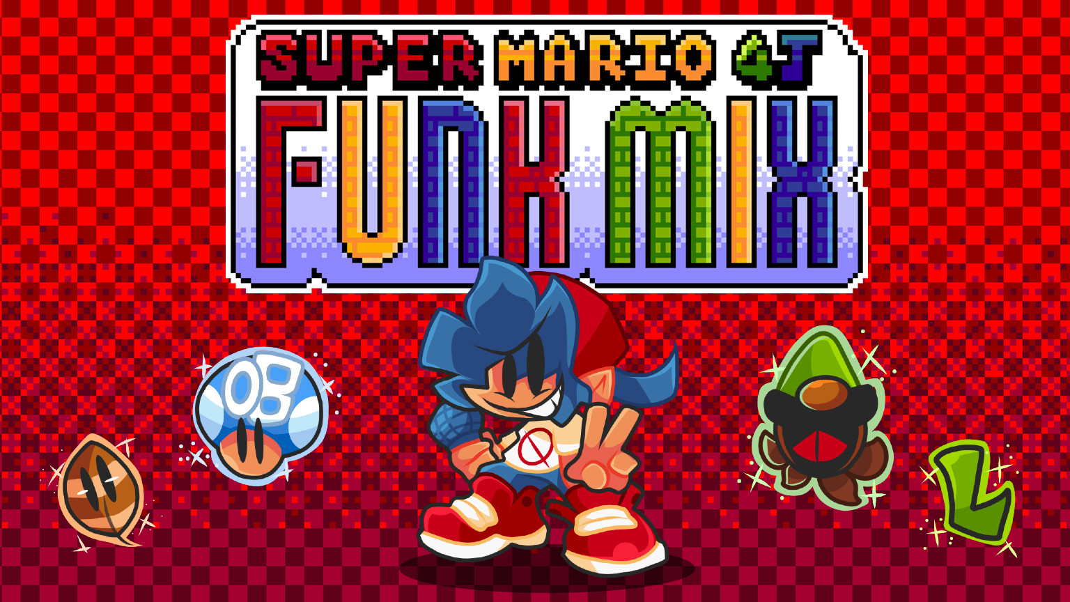 Super Mario 4 Jugadores Funk Mix [Friday Night Funkin'] [Mods]