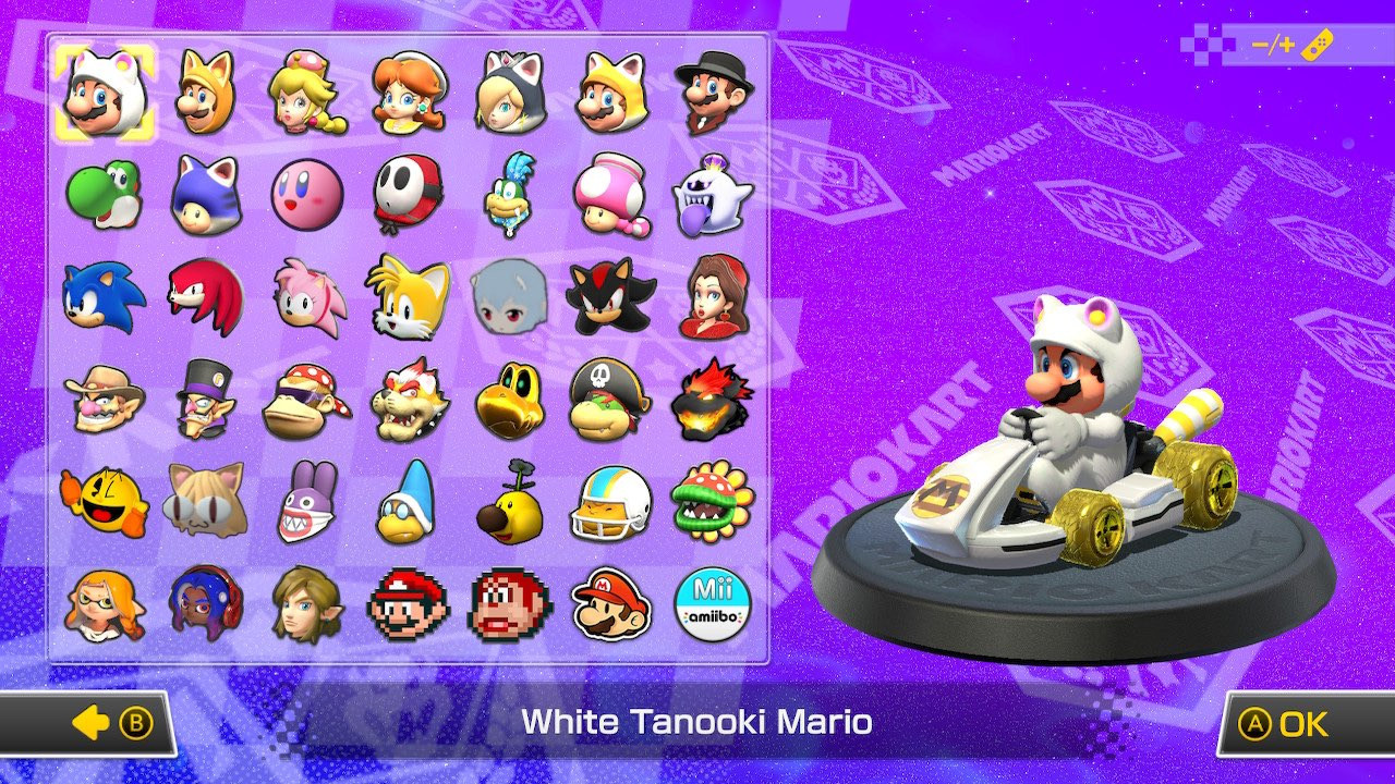 White Tanooki Mario with MKT Animations [Mario Kart 8 Deluxe] [Mods]