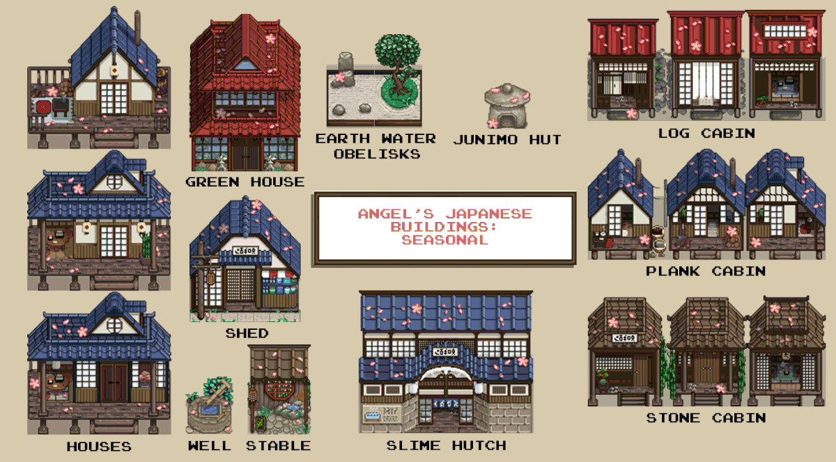 Seasonal Japanese Buildings [Stardew Valley (Switch)] [Mods]