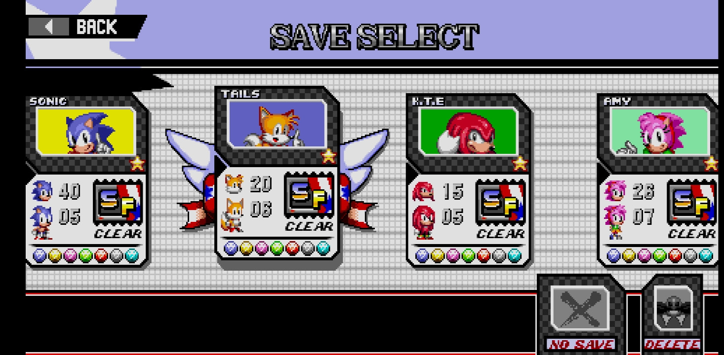 My 100 Save Data File (1.5) [Sonic the Hedgehog Forever] [Mods]