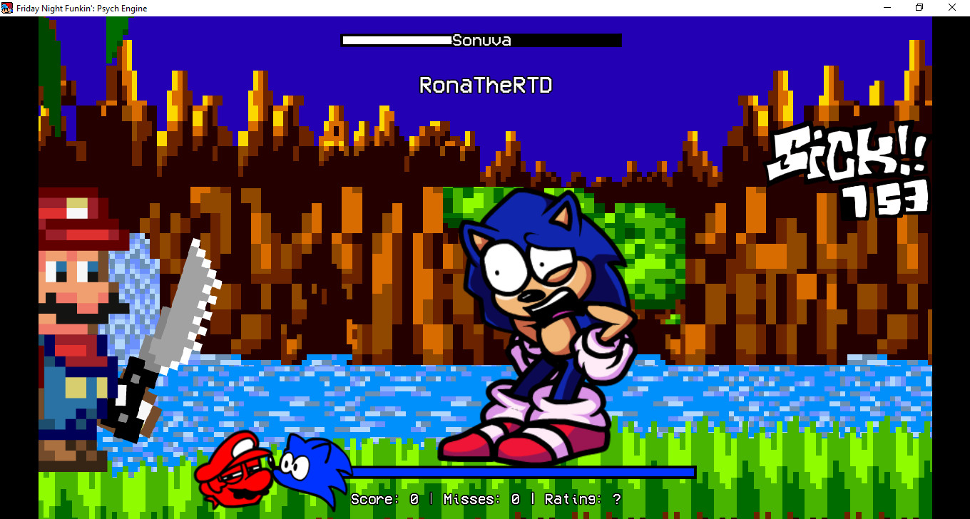 Sonic 1 Sprites Over Dorkly Sonic [Friday Night Funkin'] [Mods]