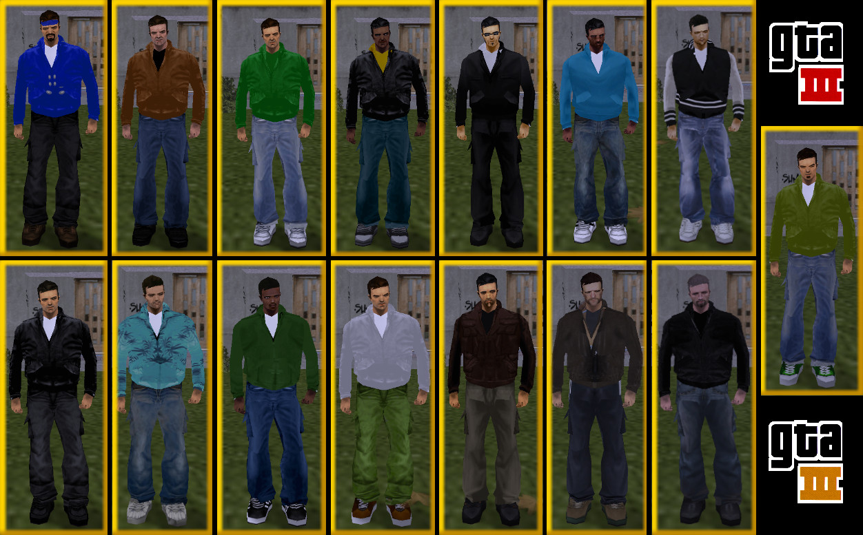 GTA 3 Protagonists skins pack by DeathCold [Grand Theft Auto III] [Mods]