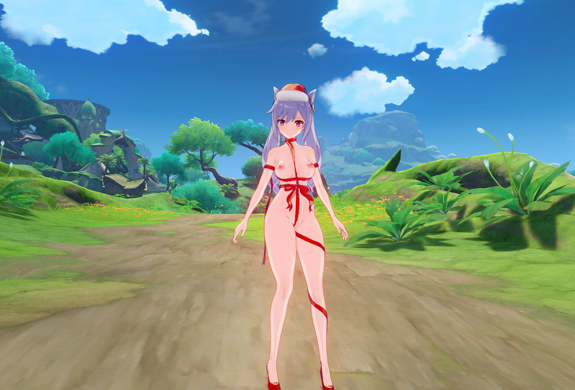 Full Reveal Christmas Keqing - Toggle Mod!