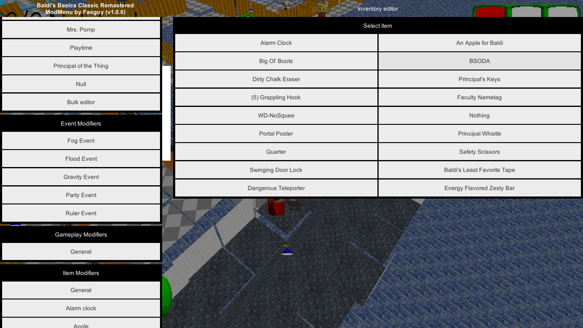 Baldi Classic Remastered - Mod Menu [Baldi's Basics] [Mods]