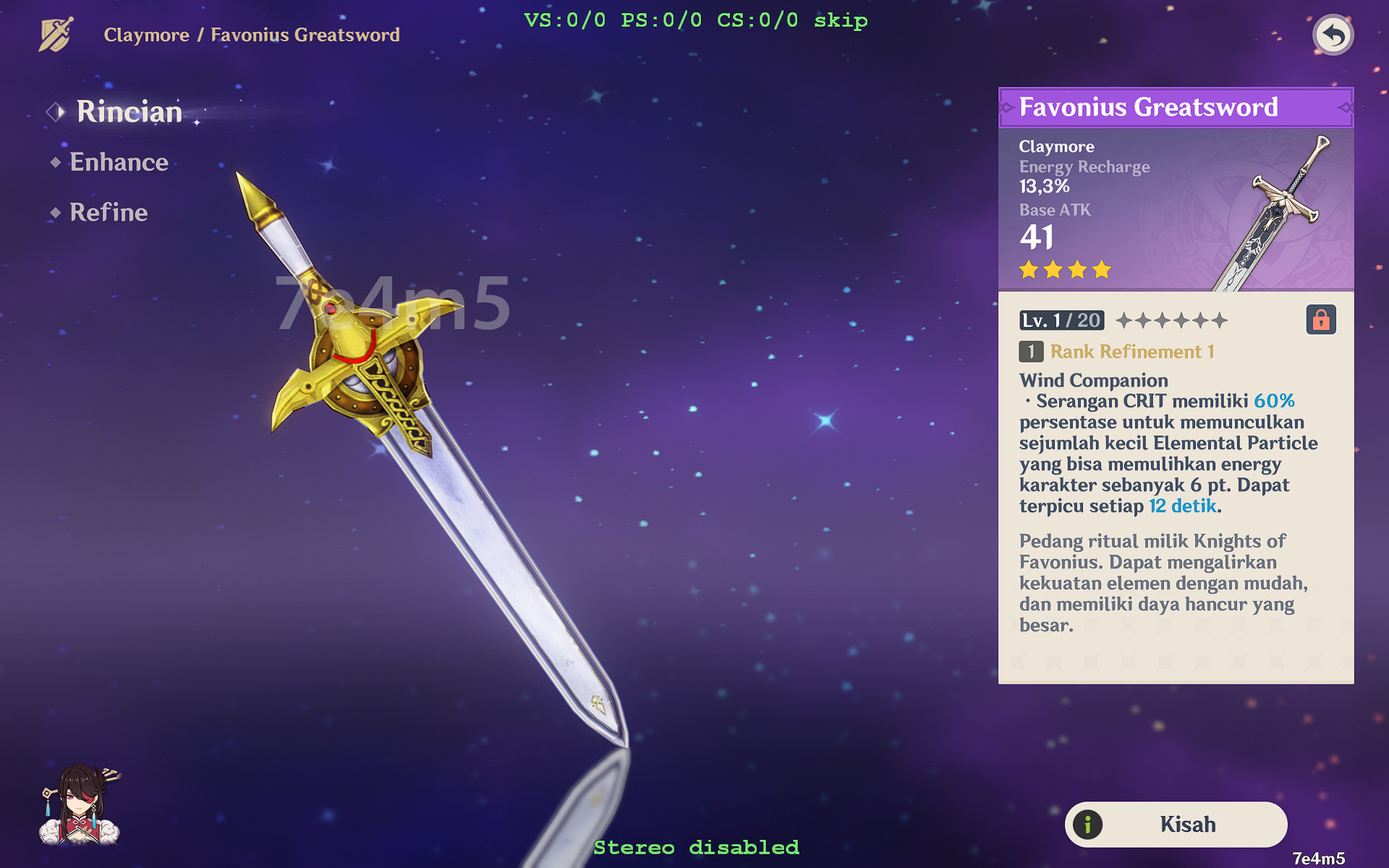 Favonius Greatsword as Sonic Caliburn (STBK)