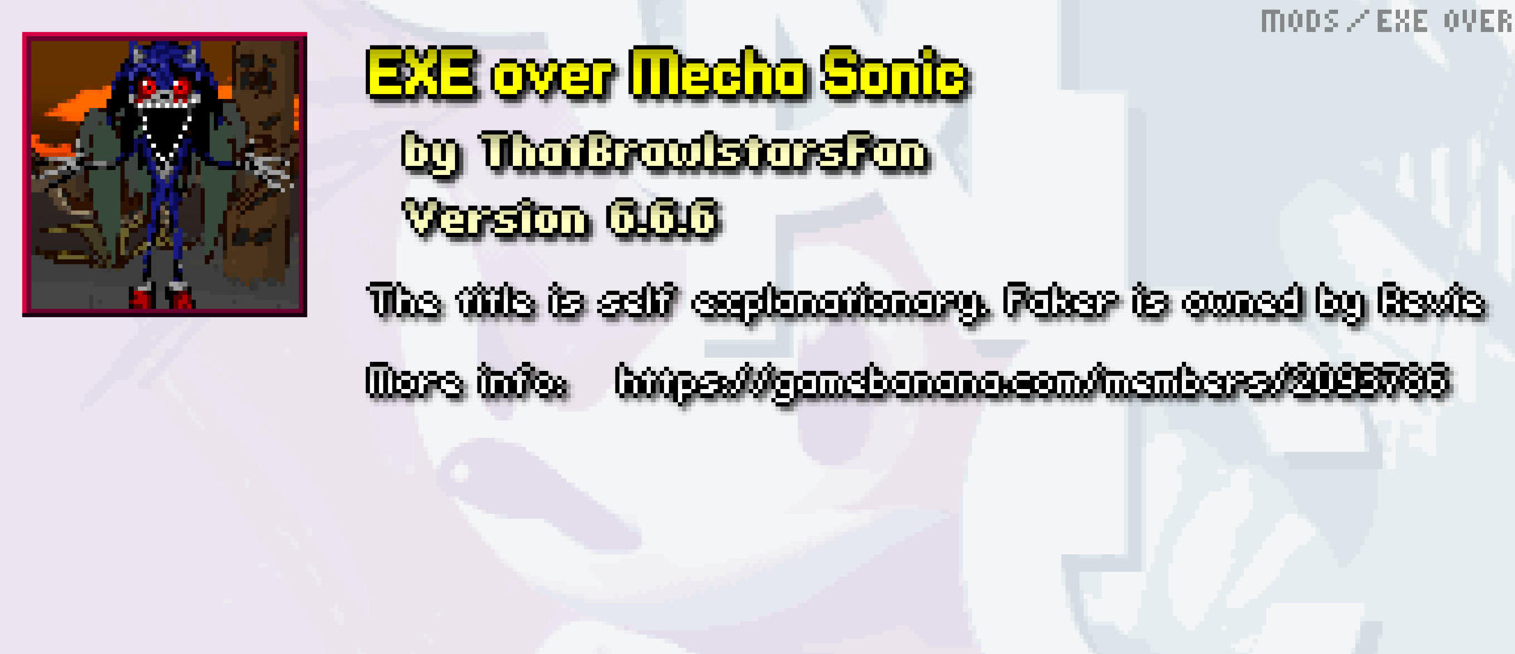 Faker/EXE as sonic [Sonic WindowsZone] [Mods]