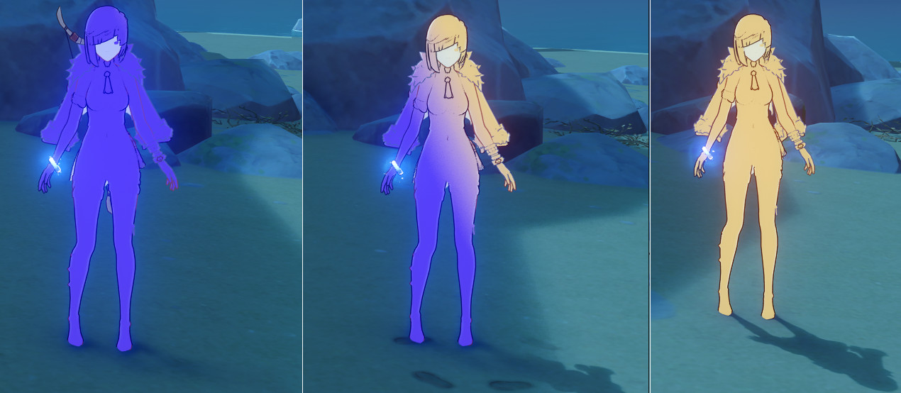 Yelan gradient in half shadow