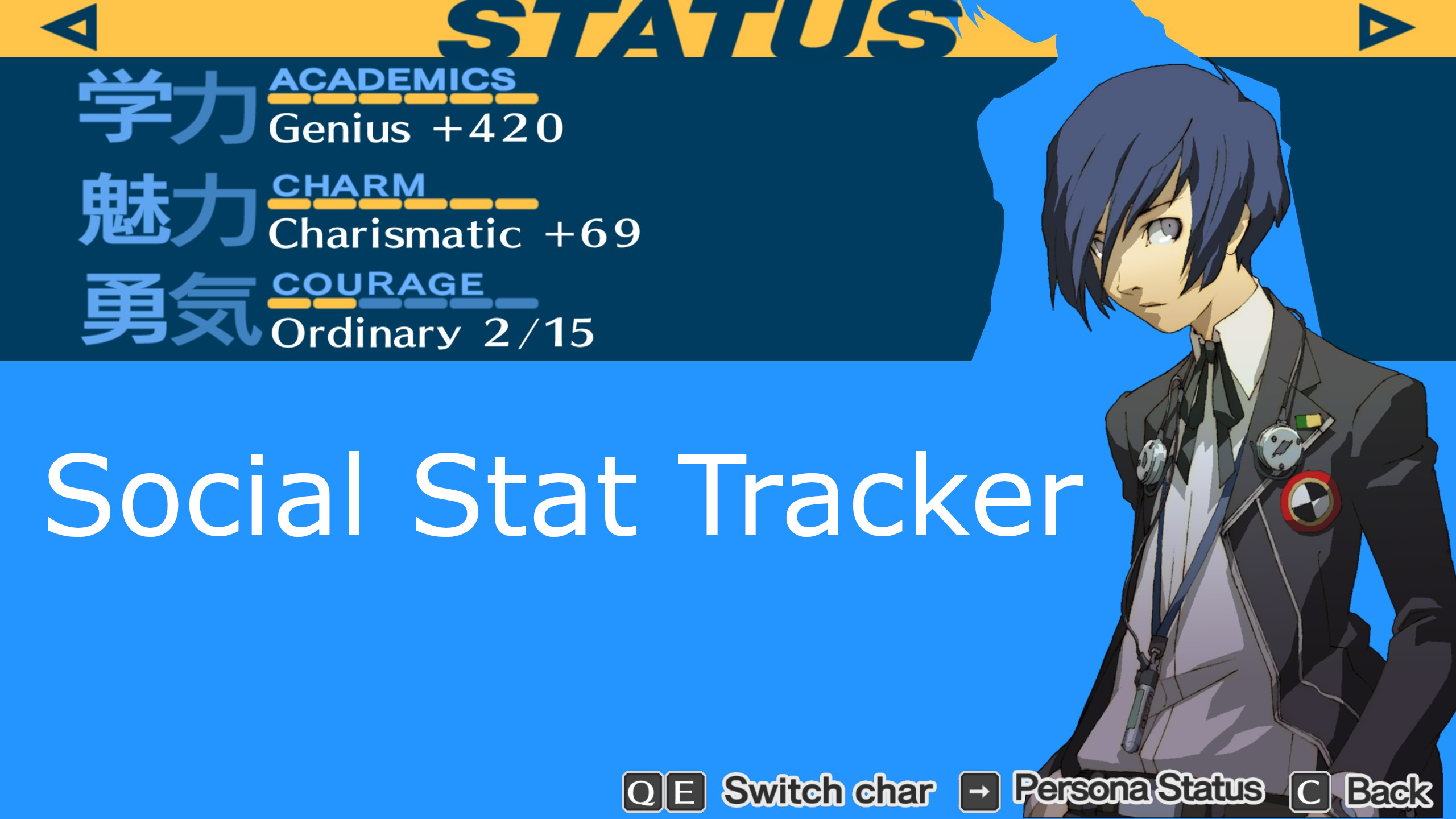 Social Stat Tracker Persona 3 Portable PC Mods 