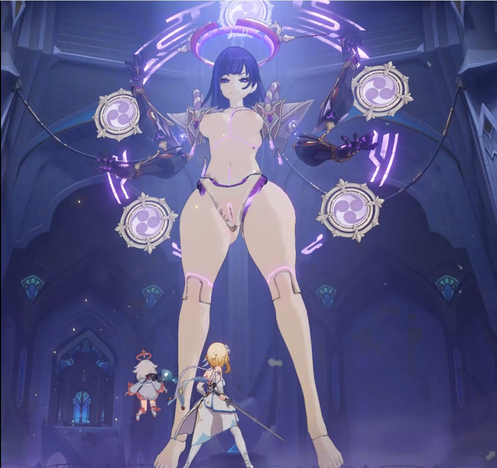 Giant nude Raiden boss
