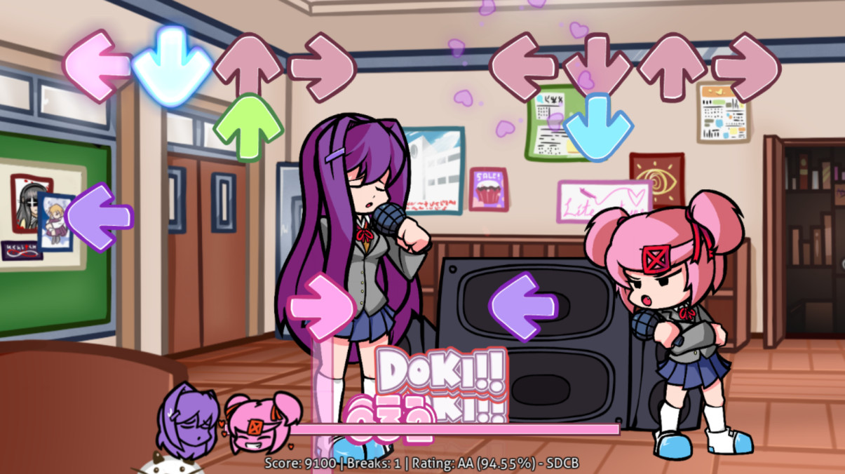 FNF Doki Doki Takeover! - Bad Ending - Play Online on Snokido