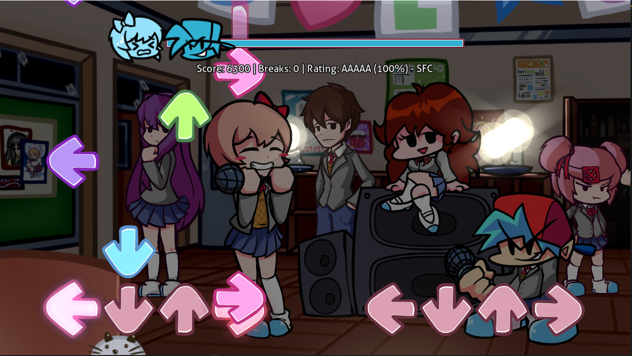 Doki Doki Takeover FNF mod play online, Doki Doki Literature Club