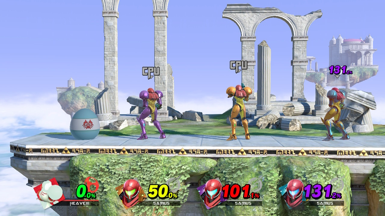 Green > Yellow > Red > Purple > Black Damage Color [Super Smash Bros