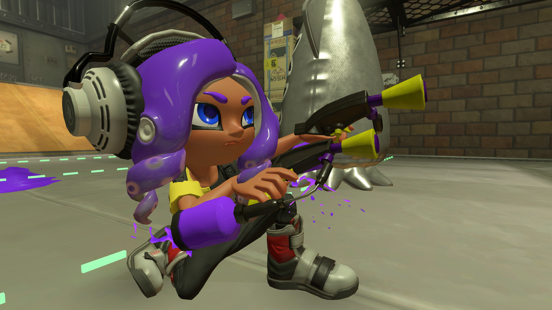 Yellow/Purple Colored Splat Dualies [Splatoon 3] [Mods]