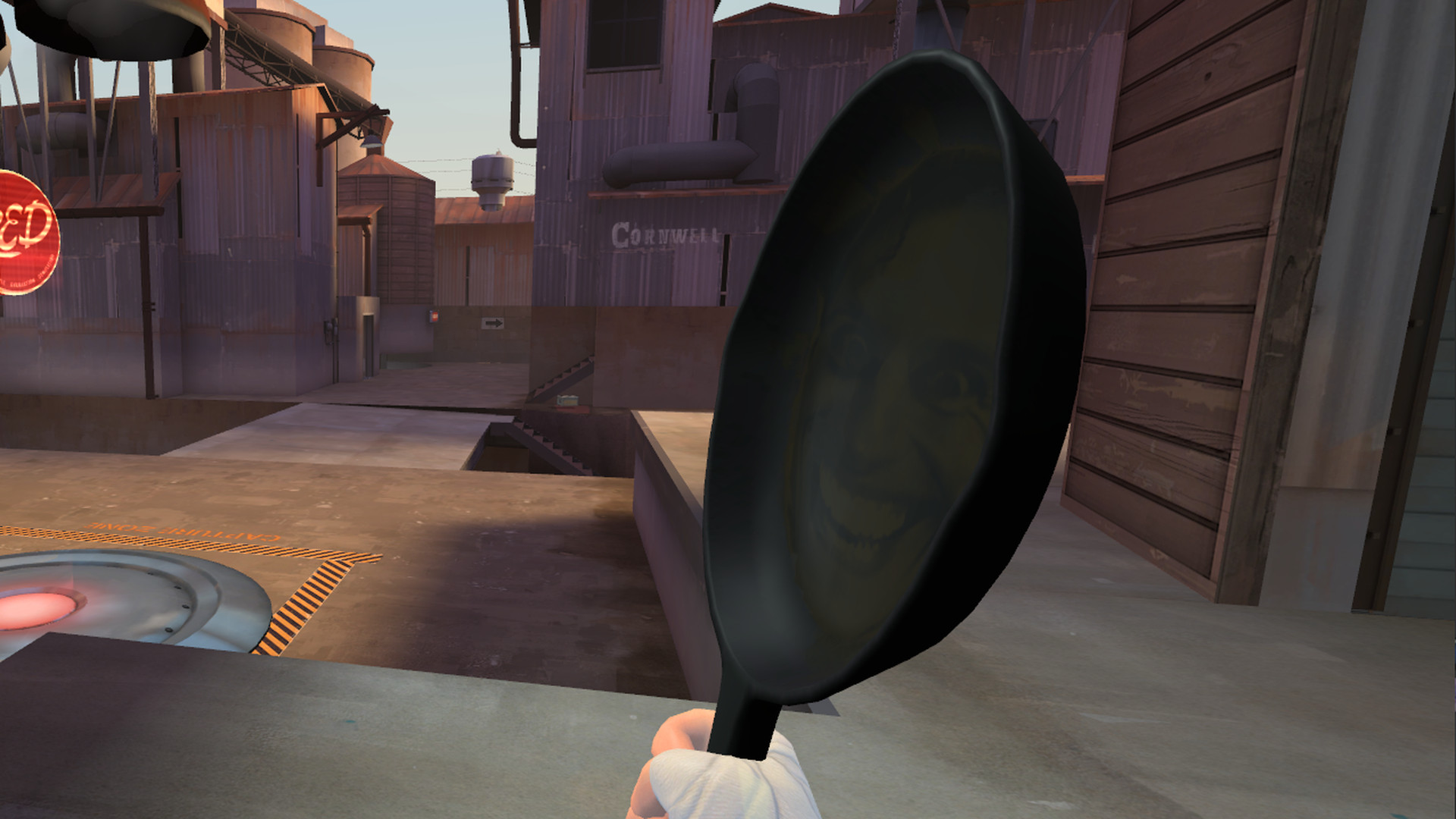 somewhat suspiciously looking frying pan