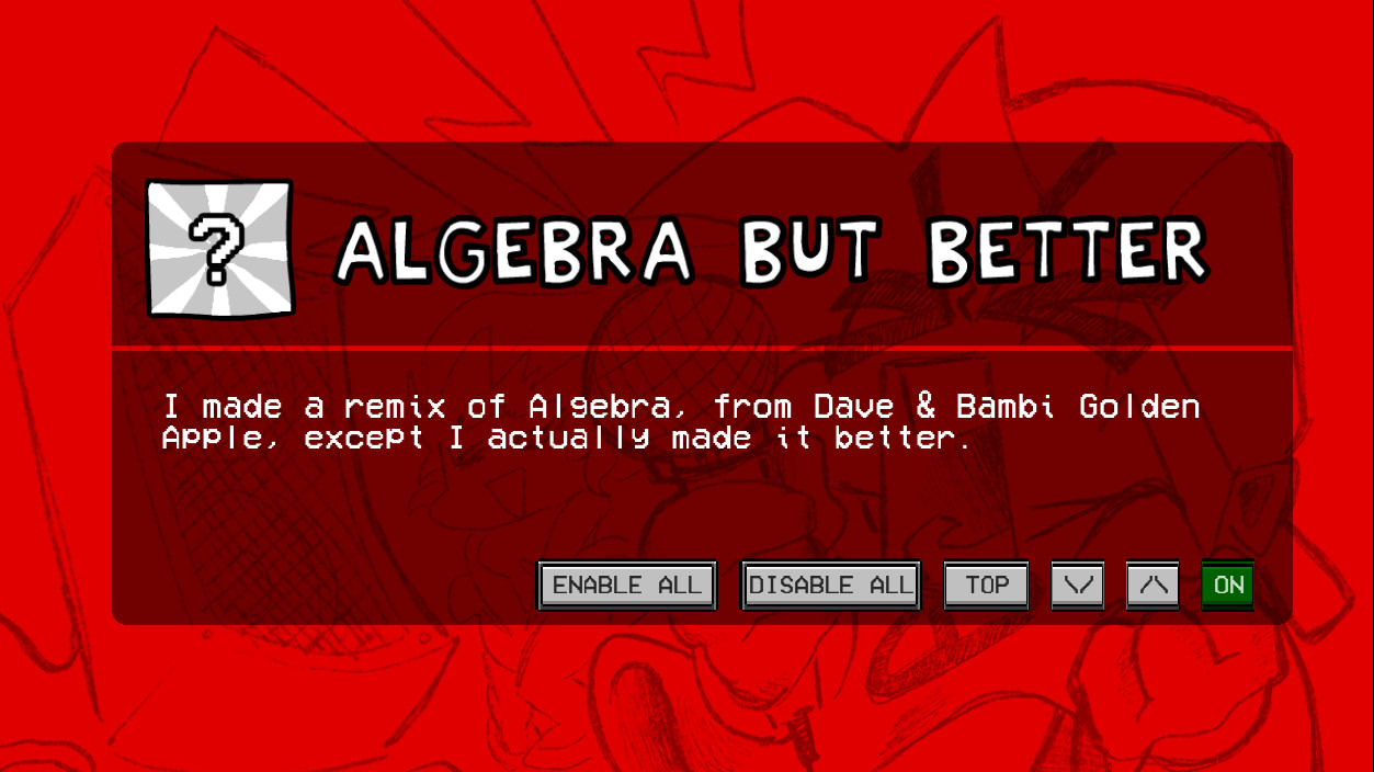 Algebra (Dave & Bambi Golden Apple) But Better [Friday Night Funkin ...