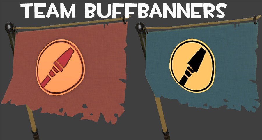 RED & BLU Rocket Buff Banners
