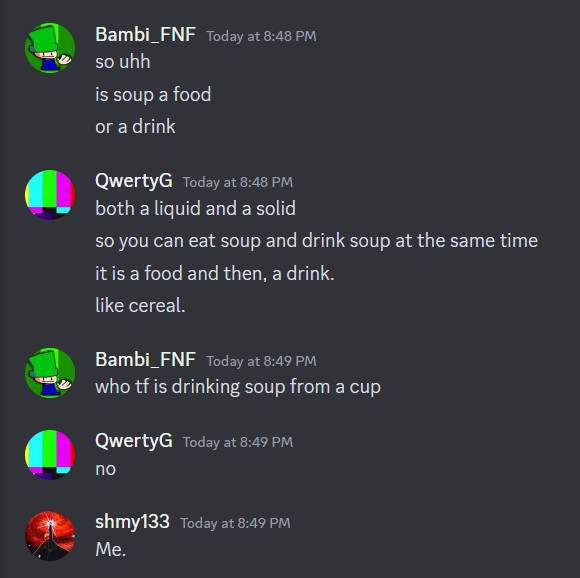 Pico,GF,BF. Argue About Soup