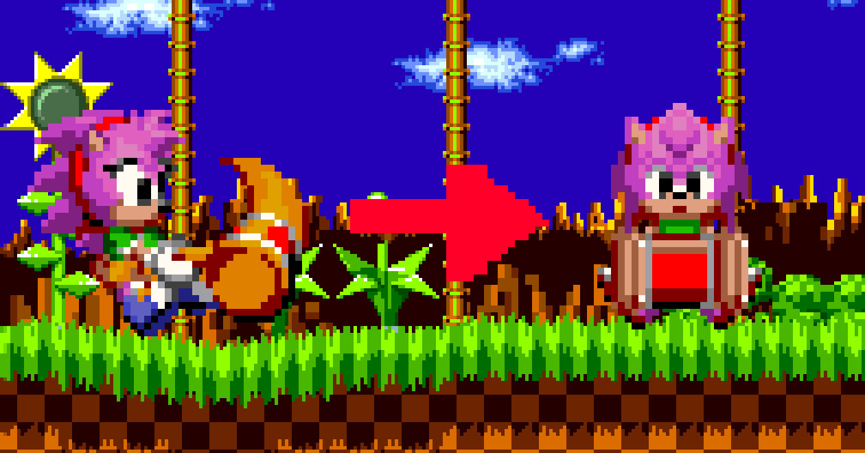 Sonic but he uses Beta sprites [Sonic Chaos] [Mods]